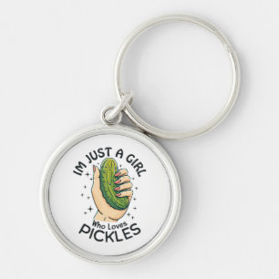 Just A Girl Who Loves Pickles - Funny Vegan Key Ring