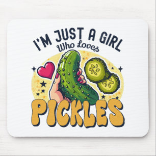 Just A Girl Who Loves Pickles - Funny Vegan Mouse Mat