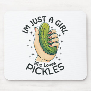 Just A Girl Who Loves Pickles - Funny Vegan Mouse Mat