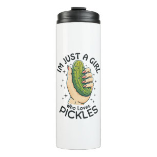 Just A Girl Who Loves Pickles - Funny Vegan Thermal Tumbler