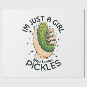 Just A Girl Who Loves Pickles - Funny Vegan Wrapping Paper