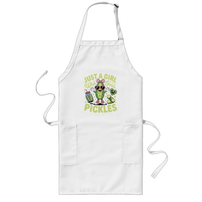Just A Girl Who Loves Pickles Long Apron (Front)