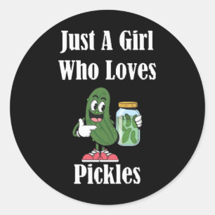 Just A Girl Who Loves Pickles Pickle Classic Round Sticker