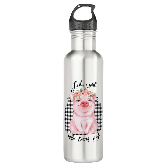 Just a Girl who loves pigs 710 Ml Water Bottle (Front)