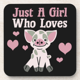 Just A Girl Who Loves Pigs Coaster