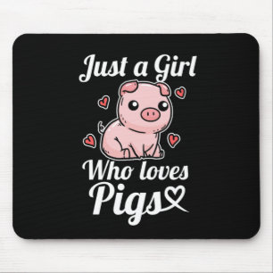 Just A Girl Who Loves Pigs Cute Pig Costume Mouse Mat