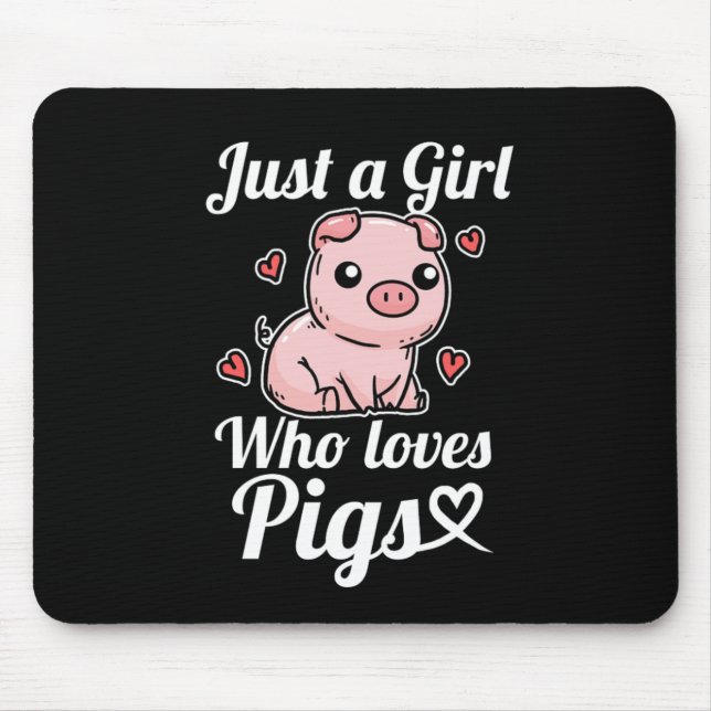Just A Girl Who Loves Pigs Cute Pig Costume Mouse Mat (Front)