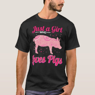 Just a girl who loves pigs for pig lovers Premium  T-Shirt