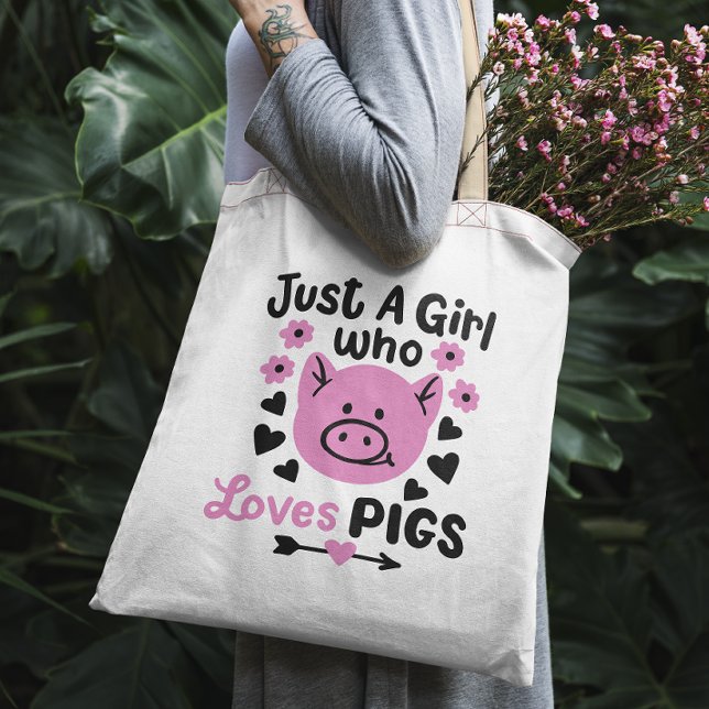 Just a girl who loves pigs funny pig mug tote bag (Creator Uploaded)
