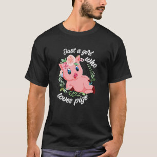 Just a Girl who loves Pigs Harvest Farming Barn Ca T-Shirt