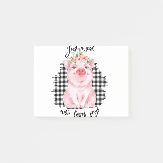 Just a Girl who loves pigs Post-it Notes (Front)