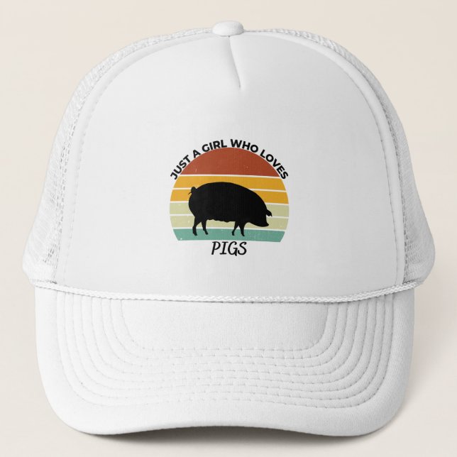 Just a Girl who loves pigs Trucker Hat (Front)