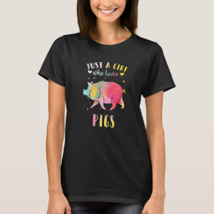Just A Girl Who Loves Pigs Watercolor Pig Women T-Shirt