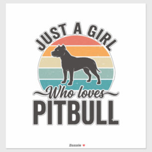 Just a Girl Who Loves Pitbull Vintage Dog Design_1