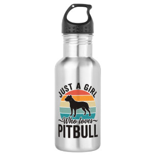 Just a Girl Who Loves Pitbull Vintage Dog Design_1 532 Ml Water Bottle