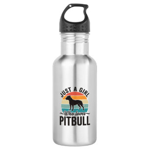 Just a Girl Who Loves Pitbull Vintage Dog Design_1 532 Ml Water Bottle