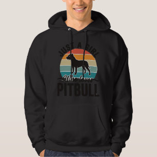 Just a Girl Who Loves Pitbull Vintage Dog Design_1 Hoodie