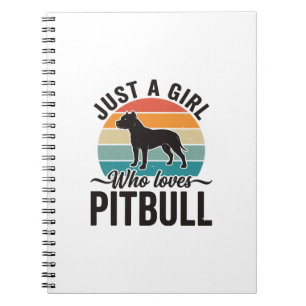 Just a Girl Who Loves Pitbull Vintage Dog Design_1 Notebook