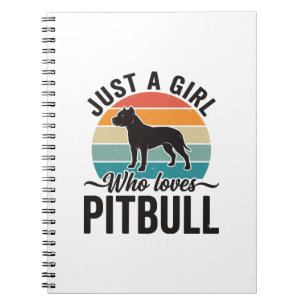 Just a Girl Who Loves Pitbull Vintage Dog Design_1 Notebook