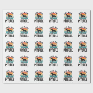 Just a Girl Who Loves Pitbull Vintage Dog Design_1 Wrapping Paper
