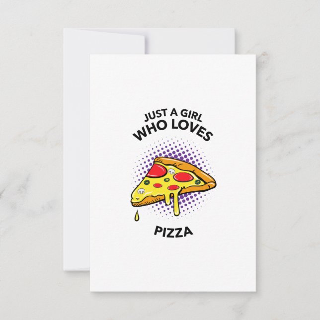 Just a girl who loves pizza funny Italian food Thank You Card (Front)