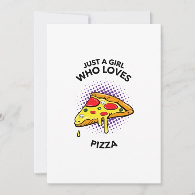 Just a girl who loves pizza funny Italian food Thank You Card (Front)