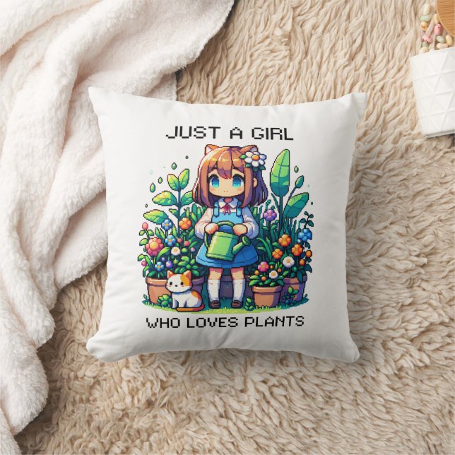 Just a Girl Who Loves Plants Cushion (Blanket)