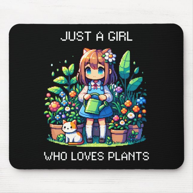 Just a Girl Who Loves Plants Mouse Mat (Front)