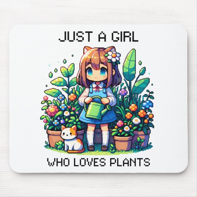 Just a Girl Who Loves Plants Mouse Mat (Front)
