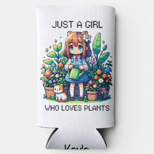 Just a Girl Who Loves Plants Personalised Seltzer Can Cooler