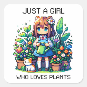 Just a Girl Who Loves Plants  Square Sticker