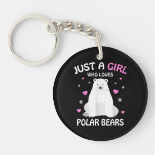 Just A Girl Who Loves Polar Bears Girls Polar Bear Key Ring
