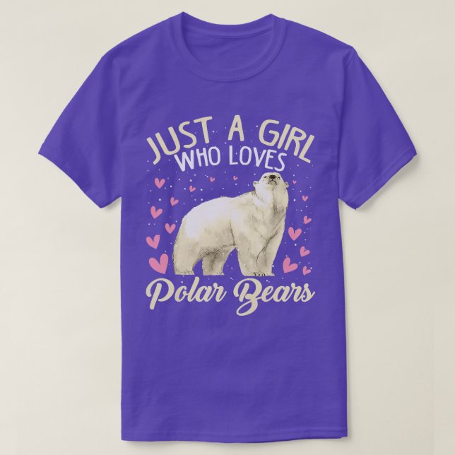Just A Girl Who Loves Polar Bears  Polar Bear Gift T-Shirt (Design Front)