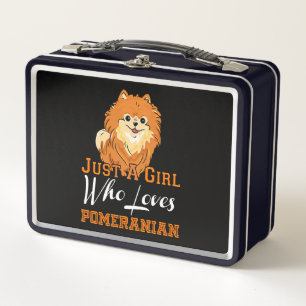 Just A Girl Who Loves Pomeranian Gift Metal Lunch Box