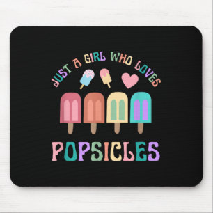 Just A Girl Who Loves Popsicles Summer Cute Womens Mouse Mat