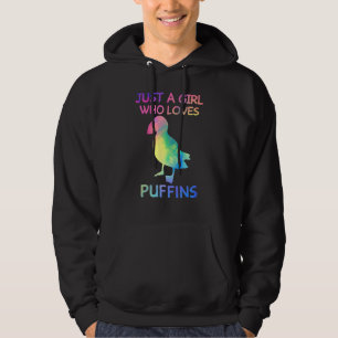 Just A Girl Who Loves Puffins Funny Puffin Bird Hoodie