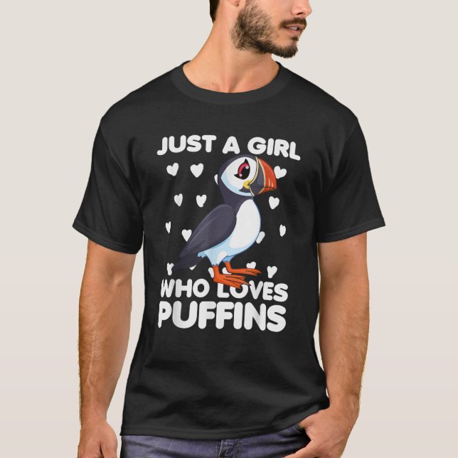 Just a Girl Who Loves Puffins  T-Shirt (Front)