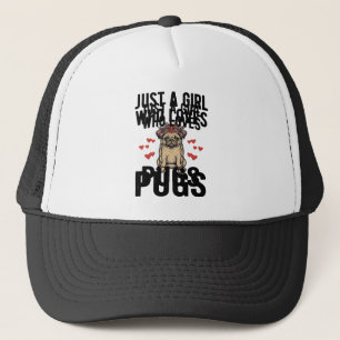 Just A Girl Who Loves Pugs Vintage Dog Shirt Desig Trucker Hat