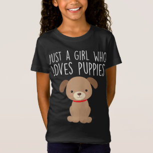 Just A Girl Who Loves Puppies Cute Dog Lover T-Shirt