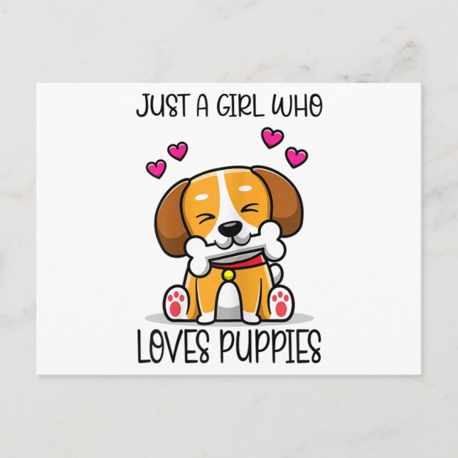 Just A Girl Who Loves Puppies Postcard (Front)