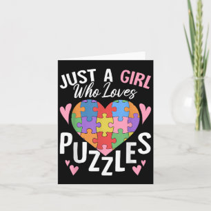 Just A Girl Who Loves Puzzles Funny Jigsaw Puzzle Card