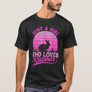 Just A Girl Who Loves Rabbits Cool Easter Graphic T-Shirt