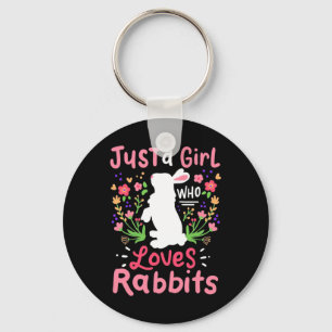 Just A Girl Who Loves Rabbits Key Ring
