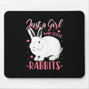 Just A Girl Who Loves Rabbits Mouse Mat