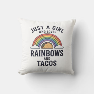 Just a Girl Who Loves Rainbows and Tacos Shirt_1 Cushion