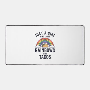 Just a Girl Who Loves Rainbows and Tacos Shirt_1 Desk Mat