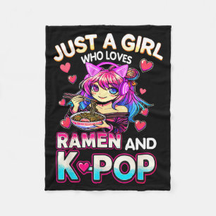 Just A Girl Who Loves Ramen And K-p  Fleece Blanket