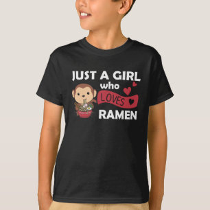 Just A Girl who Loves Ramen And Monkeys T-Shirt