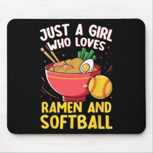 Just A Girl Who Loves Ramen And Softll Lovers Gift Mouse Mat