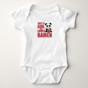 Just A Girl Who Loves Ramen Panda Kawaii Baby Bodysuit